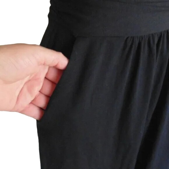 BODEN Dress, 2P Petite, Solid Black, Jersey soft, Ruched waist, Short sleeves - Picture 9 of 13